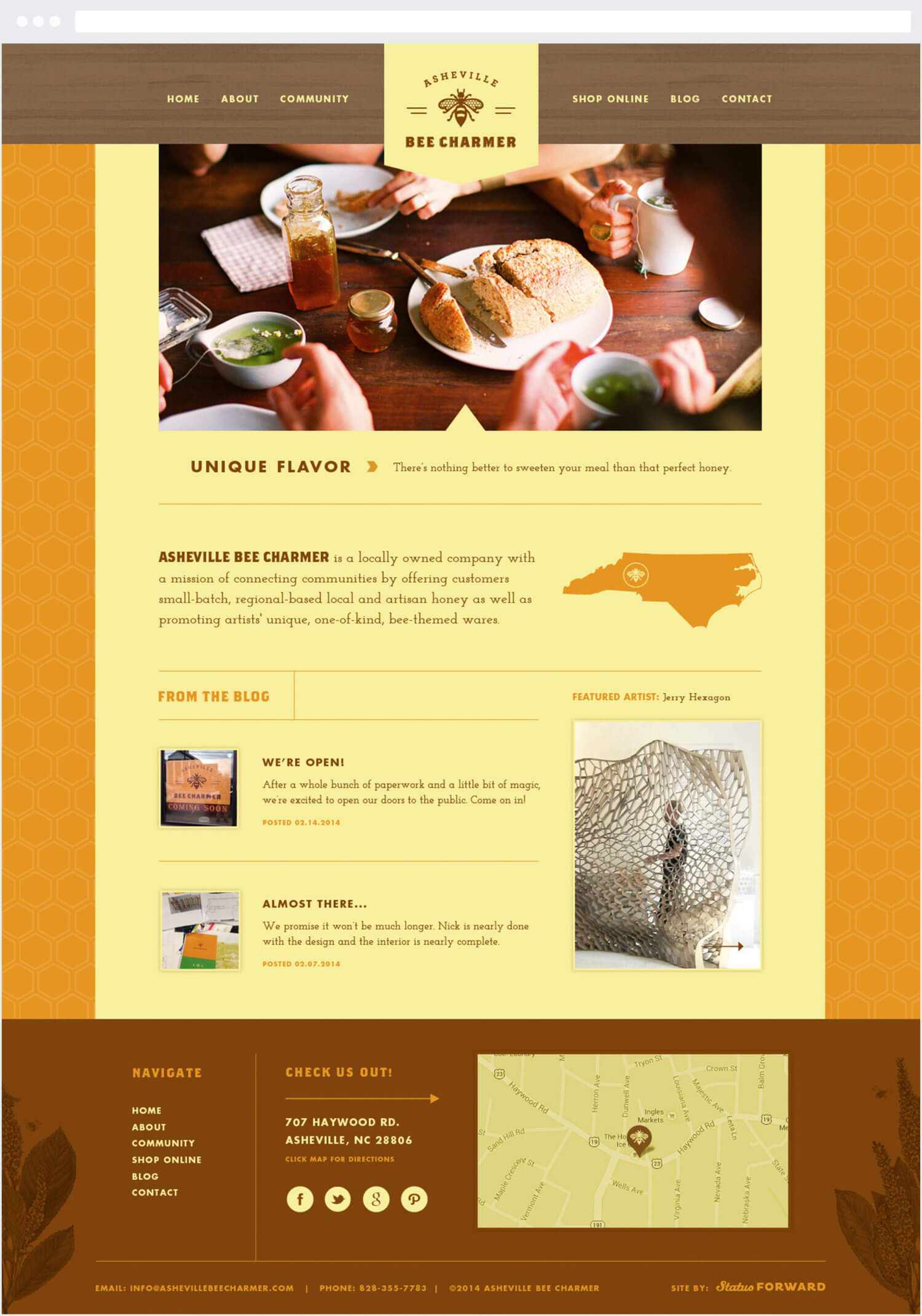 Original Asheville Bee Charmer Website Design