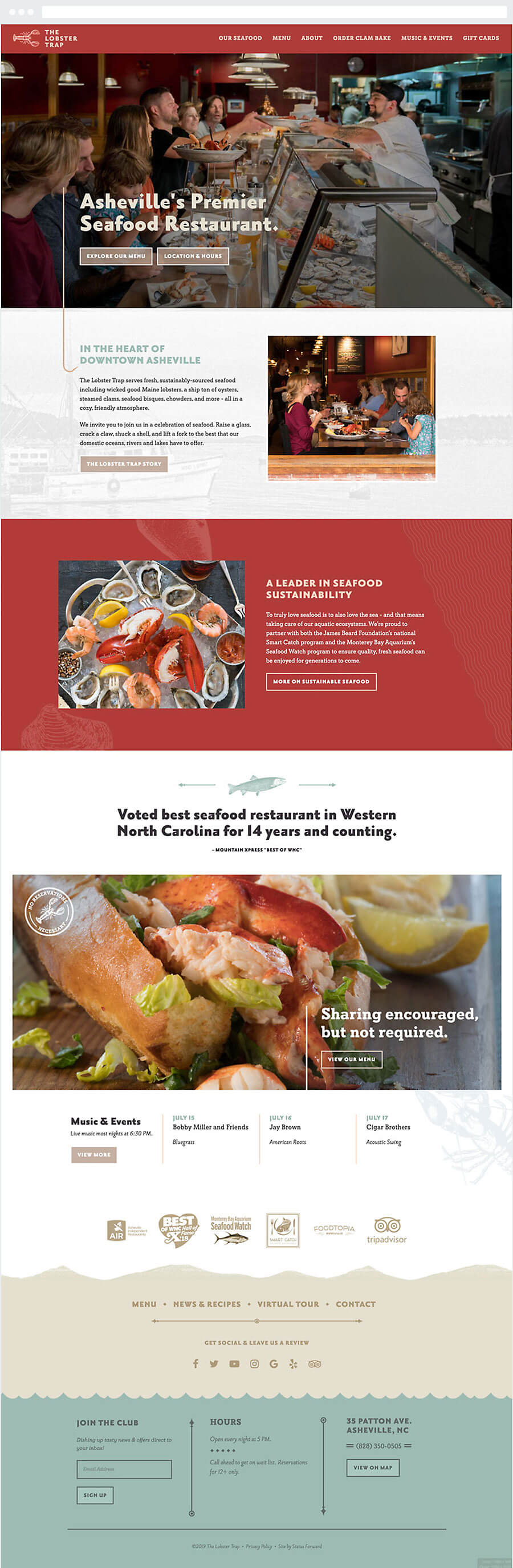 Lobster Trap's full home page