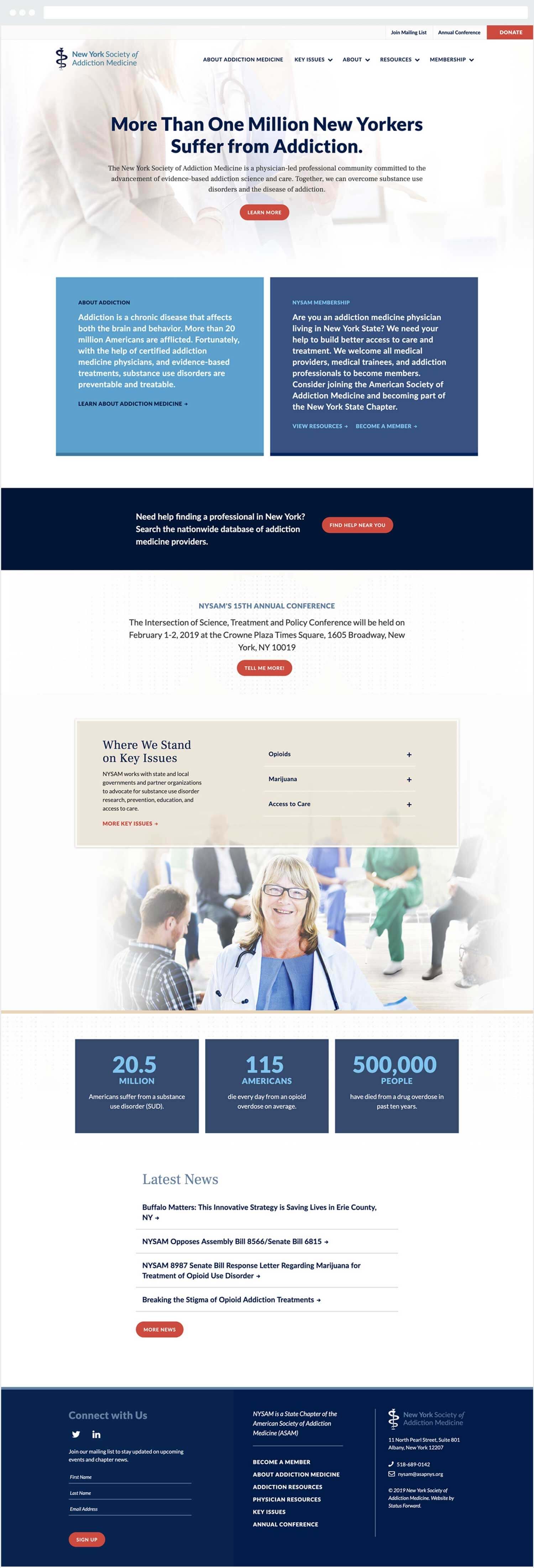 NYSAM Website Home Page Design